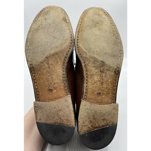 Mezlan Men's Size 10 M Santander Brown Tan Leather Slip-On Tassel Loafer Shoes - Picture 11 of 12